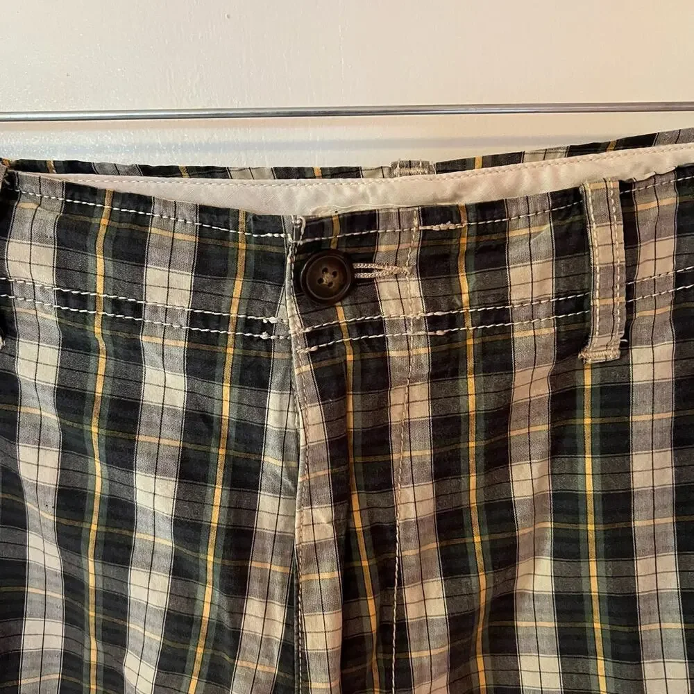 J. Crew Vintage -Bundle of 2 Madras Plaid Cotton Drawstring Shorts SZ 34​​​